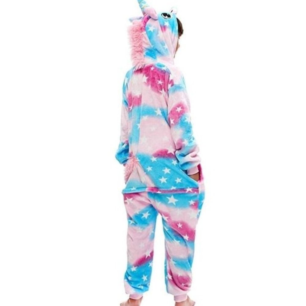 Unicorn Kids US Size 9-10 Unisex Animal One-Piece Cute Pajamas Costume NEW